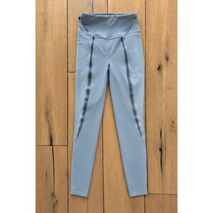 Lululemon Women's Gray High Rise Leggings Ribbed Panel Pocket Yoga Gym 26" sz 2